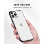 DTTO Compatible with iPhone 11 Pro Max Case, Slim Fit Clear Soft TPU Cover with Metal Luster Edge for 2019 iPhone 6.5 Inch，Black