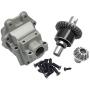 F Fityle Metal Gearbox Covers Housing Shell + Diff Gear Parts for WLTOYS 144001 1/14 RC Car Replacement - Gearbox Housing + Differential Gear Silver