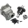 F Fityle Metal Gearbox Covers Housing Shell + Diff Gear Parts for WLTOYS 144001 1/14 RC Car Replacement - Gearbox Housing + Differential Gear Silver