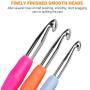 BCMRUN Crochet Hooks Set,14 Pcs 2.25mm(B)-10mm(N) Ergonomic Soft Grip Handles,Smooth Knitting Needles Kit with Bag for Arthritic Hands,Extra Long  Plus Knit Needles Weave Yarn Set,Best Gift for Women