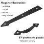 WINSOON Magnetic Decorative Garage Door Hardware Couch House 6 Pieces Carriage Accents Faux Hinges Curb Appeal Decor Kit, Black
