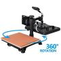 Smartxchoices Pro 5 in 1 Heat Press Machine Combo 360-degree Rotation 12'' x 15'' Swing Away Digital Sublimation Heat Transfer Machine for T-Shirts Hat Mug Plate Cap Sports Bottle