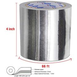 Hxtape Aluminum Foil Glass Fiber Cloth Tape,Silver,Good for HVAC, Sealing & Patching Hot & Cold Air Ducts, Metal Repair (4''-4 mil-20m)