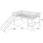 DHP Junior Twin Metal Loft Bed with Slide, Multifunctional Design, White with White Slide