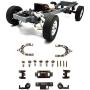 lahomia RC Metal Alloy Arm Steering Knuckles Hub Carrier Kit for WPL D12 1:12 RC Model Car Crawler Buggy Parts - Titanium