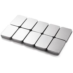 AIMITEI 12 Pack Silver Metal Rectangular Empty Tins Box Containers for Mints, Candies, Favors, Game Pieces, Geocaching & More, 3.7x2.4x0.8 inch