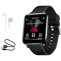 CCHKFEI 16GB MP3 Player with Bluetooth, Sports Watch MP3 Player with Touch Screen,HiFi Lossless Sound Music Player with Sport Pedometer Headphones for Running Joging Workout-Black