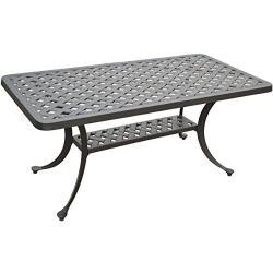 Crosley Furniture Sedona Solid-Cast Aluminum Outdoor Cocktail Table, Black