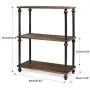 SRIWATANA 3-Shelf Shelving Storage Unit, Metal Storage Shelves Rack, Vintage Bookshelf for Living Room, Bedroom, Kitchen, Dark Walnut SRIWATANA 3-Shelf Shelving Storage Unit, Metal Storage Shelves Rack, Vintage Bookshelf for Living Room, Bedroom, Kitchen, Dark Walnut