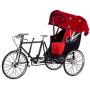 Yamix DIY Miniature Rickshaw Bike Model Tricycle 3D Metal Model Kit Home Office Desktop Table Decoration