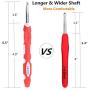 Ergonomic Crochet Hooks with Long Comfortable Handle, 30pcs Crochet Hooks Set with Case & Accessories