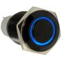 ESUPPORT 16mm 12V 3A Car Blue LED Light Angel Eye Metal Push Button Toggle Switch Socket Plug Latching Black Shell