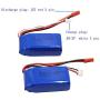 Blomiky 2 Pack 7.4V 1100mAh Li-ion-Po Battery with JST Plug for Wltoys A949 A959 A969 A979 A320 A321 RC Truck Cars and K929 RC Helicopter Airplane A959 Battery 2
