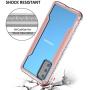S20 Case (Not for S20 Fan/lite/fe) Double Series Military Grade Drop Protection Hybrid Heavy Duty Extreme Protection Clear Sturdy Metal Bumper Case Support Wireless Charging for S20 6.2'' Rosegold