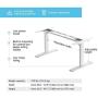 Standing Desk Legs Dual Motor. Adjustable 3 Stages Frame for DIY Stand up Home Office desks suites Tops from 48'' to 73'' FLT-02 White