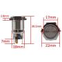 ESUPPORT Stainless Steel 19mm 12V 5A Car Blue Light Angel Eye Metal Push Button Switch Socket