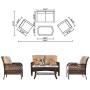 ovios 4 PCs Patio Furniture Sets All Weather Water-Resistant and UV Resistant Rattan Wicker Deep Seating Outdoor Sofa Conversation Set with Cushions,Table (Gray Wicker + Blue Cushion) ovios 4 PCs Patio Furniture Sets All Weather Water-Resistant and UV Resistant Rattan Wicker Deep Seating Outdoor Sofa Conversation Set with Cushions,Table (Gray Wicker + Blue Cushion)