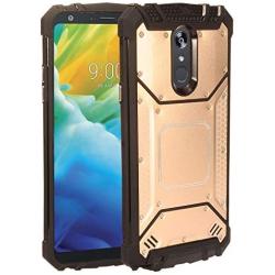 Z-GEN - for LG Stylo 5 (2019), Stylo 5X, Stylo5+ Plus, LM-Q720, LM-L722DL - Aluminum Metal Hybrid Phone Case + Tempered Glass Screen Protector - ZY1 Gold