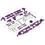 Nobranded Front and Rear Steering Hub Base C Carrier Knuckle Upgrade Kits for 1:14 Wltoys 144001 1:12 124019 124018 RC Car - Purple