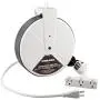 Steelman White 30-Foot Cord 13 Amp Tri-Tap Reel, 16-gauge Sheet Metal Reel Housing, 120V, 60Hz Inline Circuit Breaker, Housing Hooks into Garage or Auto Shop Ceiling Steelman White 30-Foot Cord 13 Amp Tri-Tap Reel, 16-gauge Sheet Metal Reel Housing, 120V, 60Hz Inline Circuit Breaker, Housing Hooks into Garage or Auto Shop Ceiling