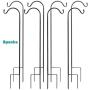 MIXXIDEA Shepherd’s Hooks for Outdoor, Metal Pole with Hook, Heavy Duty Garden Shepherd Hooks for Hanging Wedding Flower Baskets, Solar Lights, Lanterns, Bird Feeders Rust Resistant (Pack of 8)