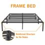 JAXPETY 14 Inch Queen Size Bed Frame Platform Metal Heavy Duty Mattress Foundation Box Spring Replacement w/Steel Base and Under-Bed Storage Bedroom, Black