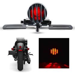 TUINCYN Motorcycle Taillight Red Brake Stop Running Light with License Plate Holder Steel Universal Fitted Tail Light for Chopper Bobber Cafe Racer 12V 60W