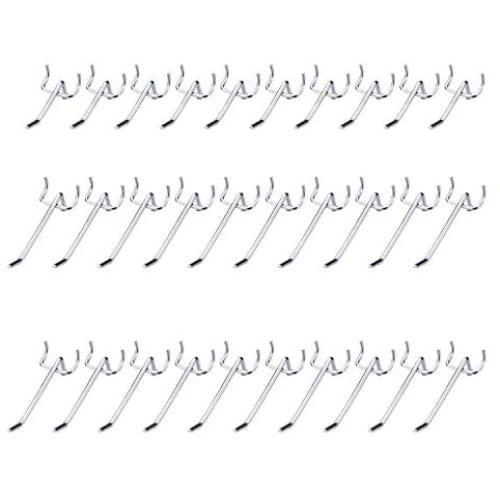 Metal Heavy Duty Pegboard Hooks 2 inch and Pegboard Pegs 4 inch Pegboard Pegs Assortment Peg Board Tool Hooks Set of 30