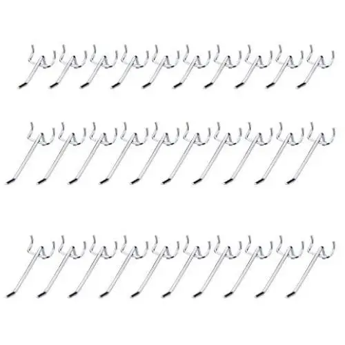 Metal Heavy Duty Pegboard Hooks 2 inch and Pegboard Pegs 4 inch Pegboard Pegs Assortment Peg Board Tool Hooks Set of 30