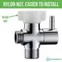 Purrfectzone Leak-Proof Hybrid Bidet T-adapter with Cone Washer, T Adapter Shut Off Valve, Bidet Valve Adapter for toilet sprayer with Bidet T Adapter 7/8'' x 7/8'' x 1/2''