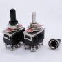 mxuteuk 3pcs Heavy Duty Rocker Toggle Switch 16A 250V 20A 125V DPDT ON/Off/ON 6 Terminal 3 Position + 5pcs Metal Knob Cover Cap Waterproof Ten-1322-5MZ
