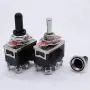 mxuteuk 3pcs Heavy Duty Rocker Toggle Switch 16A 250V 20A 125V DPDT ON/Off/ON 6 Terminal 3 Position + 5pcs Metal Knob Cover Cap Waterproof Ten-1322-5MZ