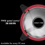 EZDIY-FAB 120mm PWM Red LED Fan, Dual-Frame LED Case Fan for PC Cases, High Airflow Quiet,CPU Coolers, and Radiators,4-Pin-3-Pack…