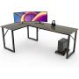 Modern L-Shaped Corner Desk Computer Desk Gaming Office PC Table, Sturdy Simple Industrial Style Home Office Writing Workstation Steel Modern L-Shaped Corner Desk Computer Desk Gaming Office PC Table, Sturdy Simple Industrial Style Home Office Writing Workstation Steel