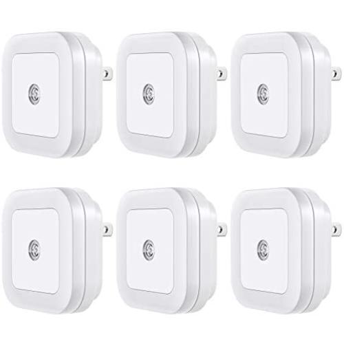 Vont Lyra LED Night Light, Plug-in, (6 Pack) Super Smart Dusk to Dawn Sensor, Night Lights Suitable for Bedroom, Bathroom, Toilet,Stairs,Kitchen,Hallway,Kids,Adults,Compact Nightlight, Cool White