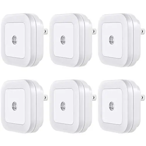 Vont Lyra LED Night Light, Plug-in, (6 Pack) Super Smart Dusk to Dawn Sensor, Night Lights Suitable for Bedroom, Bathroom, Toilet,Stairs,Kitchen,Hallway,Kids,Adults,Compact Nightlight, Cool White