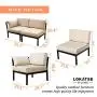 LOKATSE HOME 2 Piece Corner & Armless Sofa Outdoor Furniture Sectional Couch Set Patio Loveseat, 2Pcs, Khaki Cushions LOKATSE HOME 2 Piece Corner & Armless Sofa Outdoor Furniture Sectional Couch Set Patio Loveseat, 2Pcs, Khaki Cushions