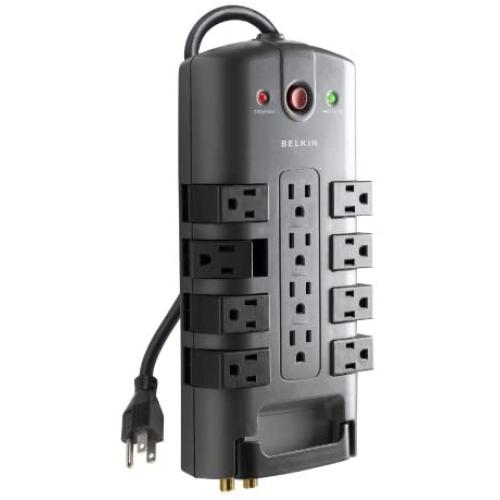 Belkin 12-Outlet Pivot-Plug Power Strip Surge Protector, 8ft Cord(4,320 Joules) Belkin 12-Outlet Pivot-Plug Power Strip Surge Protector, 8ft Cord(4,320 Joules)