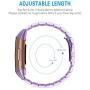 Shangpule Compatible for Fitbit Charge 3 / Fitbit Charge 4 / Fitbit Charge 3 SE Bands, Stainless Steel Metal Replacement Strap Wrist Band Compatible for Charge 3 Fitness Tracker Large Small (Purple)