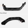 VRracing Smooth Black Front+Rear Pocket Rivet Style Fender Flare-Set w/LED Side for Jeep JK Wrangler 2007-2018 2 Door or 4 Door Model （Unlimited, Rubicon Unlimited）