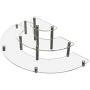 MyGift Clear Acrylic Half Moon Shelf Unit / 3 Tier Tabletop Display Riser with Silver Metal Legs MyGift Clear Acrylic Half Moon Shelf Unit / 3 Tier Tabletop Display Riser with Silver Metal Legs