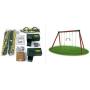 Eastern Jungle Gym DIY Swing Set Hardware Kit with Easy 1-2-3 A-Frame Brackets, Swing Seats, Ring Trapeze Bar and All Assembly Hardware and Instructions - Wood Not Included
