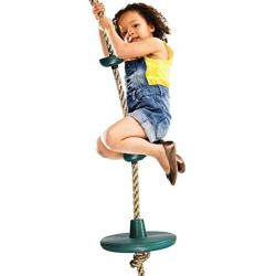 Juegoal Climbing Rope Swing with Platform and Disc Swing Set Rope Ladder for Kids Outdoor Tree Backyard Playground Swing