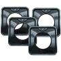 4 Pack | Style I 7.75 Inch Square, Heavy Duty Black Porcelain Drip Pans by Range Kleen 4 Pack | Style I 7.75 Inch Square, Heavy Duty Black Porcelain Drip Pans by Range Kleen