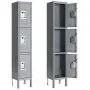 INVIE Metal Locker for School Steel Storage Cabinet for Employees Home Office Gym and Lobby Lounge with 3 Door 3 Tier Gray INVIE Metal Locker for School Steel Storage Cabinet for Employees Home Office Gym and Lobby Lounge with 3 Door 3 Tier Gray