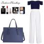 Laptop Bag for Women Waterproof Lightweight Leather 15.6 Inch Computer Tote Bag Business Office Briefcase Large Capacity Handbag Shoulder Bag Professional Office Work Bag Blue