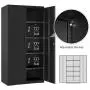 SONGMICS Steel Storage Cabinet, Office Cabinet with Storage Shelves and Double Doors, for Garage and Utility Room, Home Office, Black UOMC015B01 SONGMICS Steel Storage Cabinet, Office Cabinet with Storage Shelves and Double Doors, for Garage and Utility Room, Home Office, Black UOMC015B01