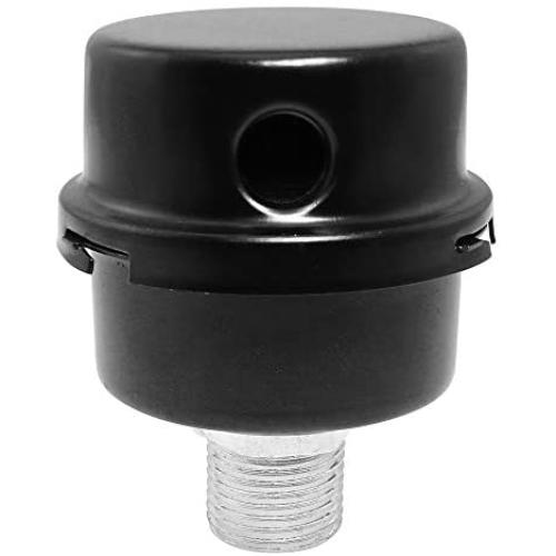 WHYHKJ 1/2'' Thread 20mm Air Compressor Parts Metal Air Compressor Intake Filter Noise Muffler Silencer, Black