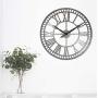 PresenTime & Co Modern Farmhouse Series, Kensington Metal Wall Clock, 24 inch, Galvanized Finish