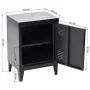 HouseinBox Low Standing Locker Organizer Side End Table Office File Storage Metal Cabinet Cupboard Unit Detachable 4 Legs,Size:15.9 x 12 x 22.6 (Black)